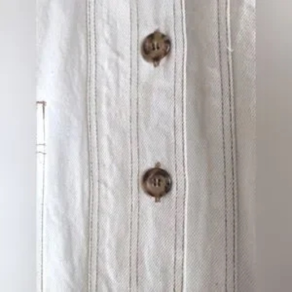 Sézane || Almette Dress size large 10 -12 white cream denim dress - Picture 3 of 3